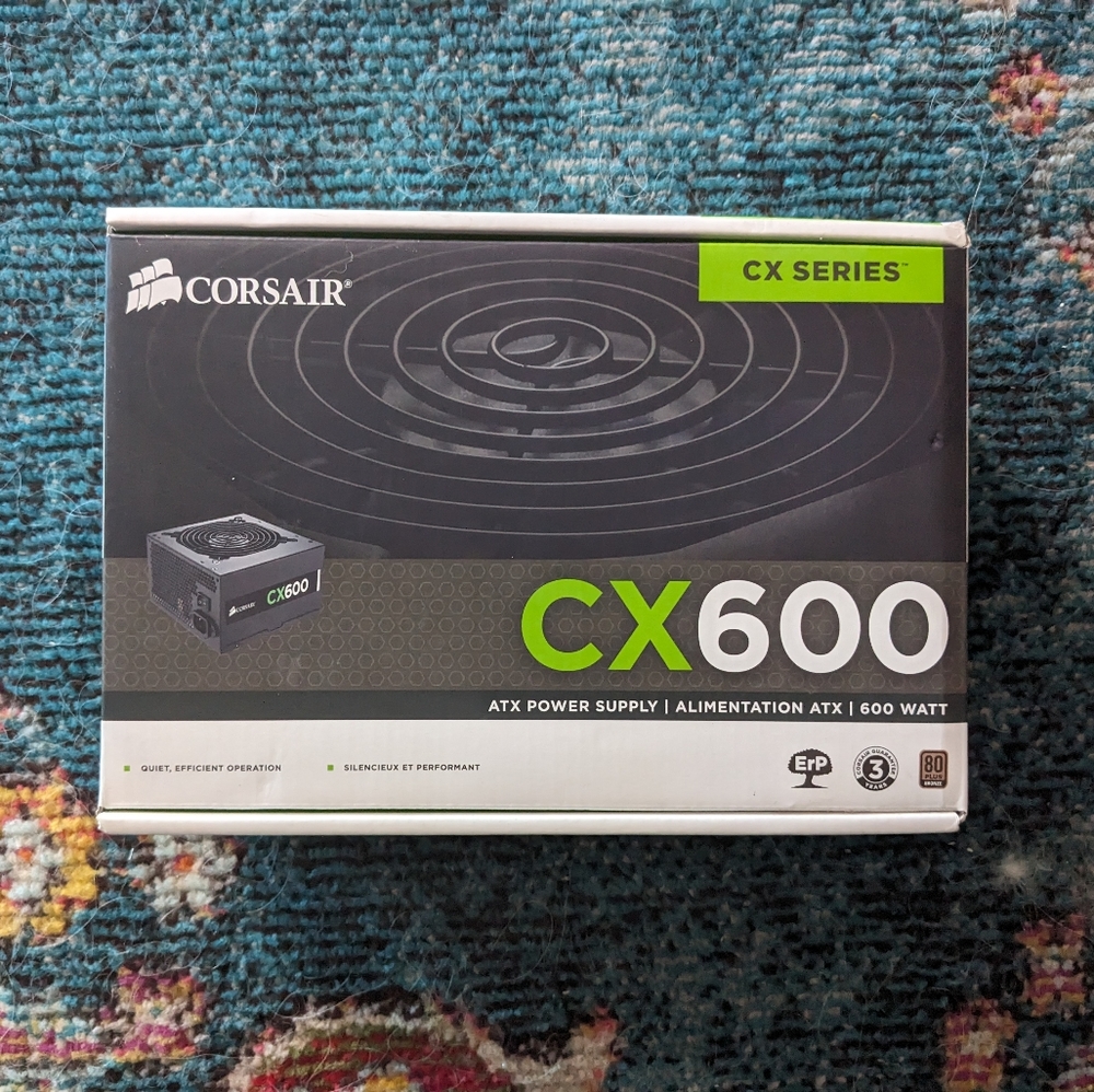 (NEW IN BOX) Corsair CX600 Computer Power Supply
